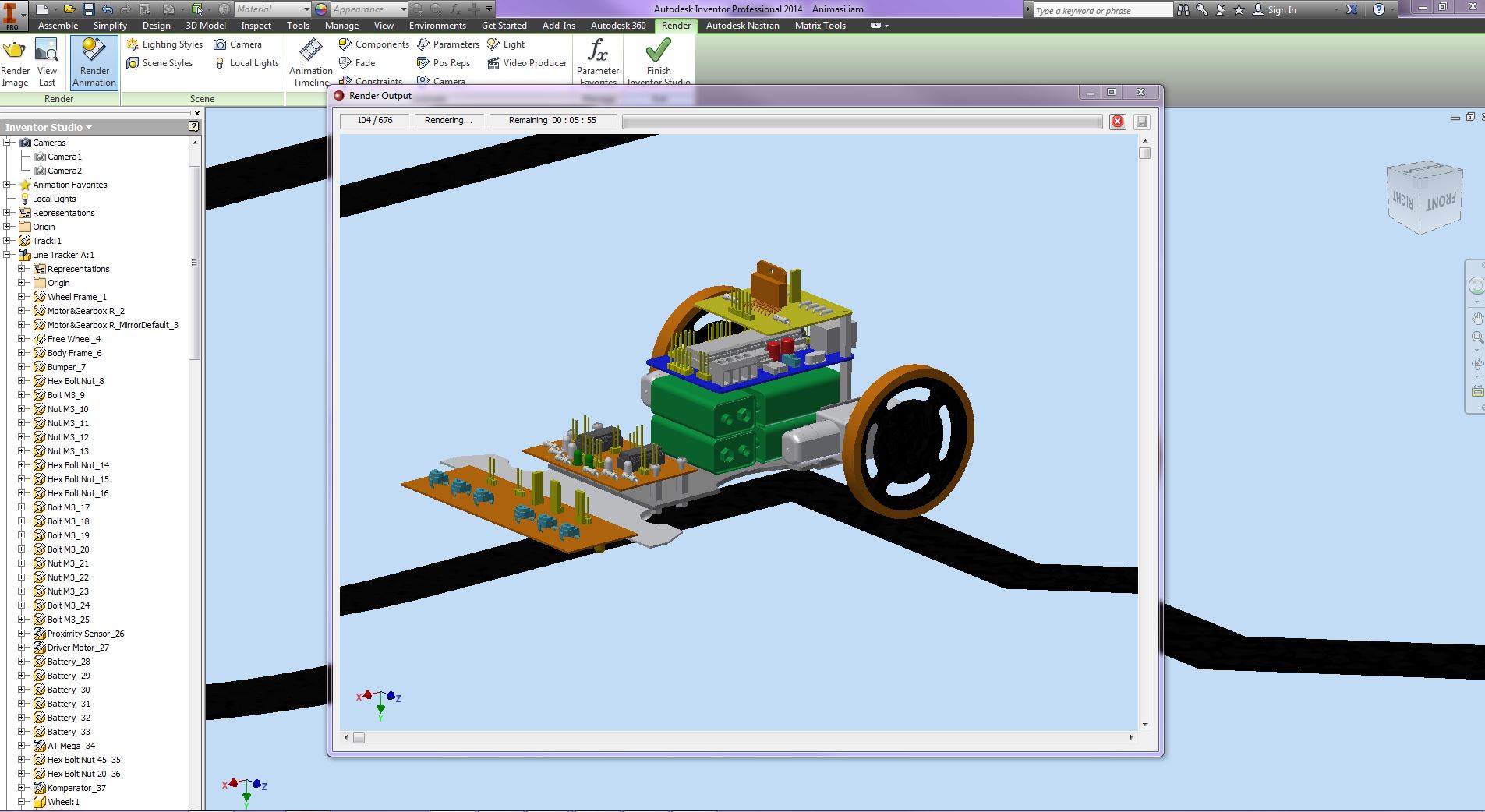 Animasi Line Follower Menggunakan Inventor Belajar Mudah CAD